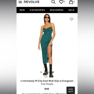 Free People Green Slip Dress